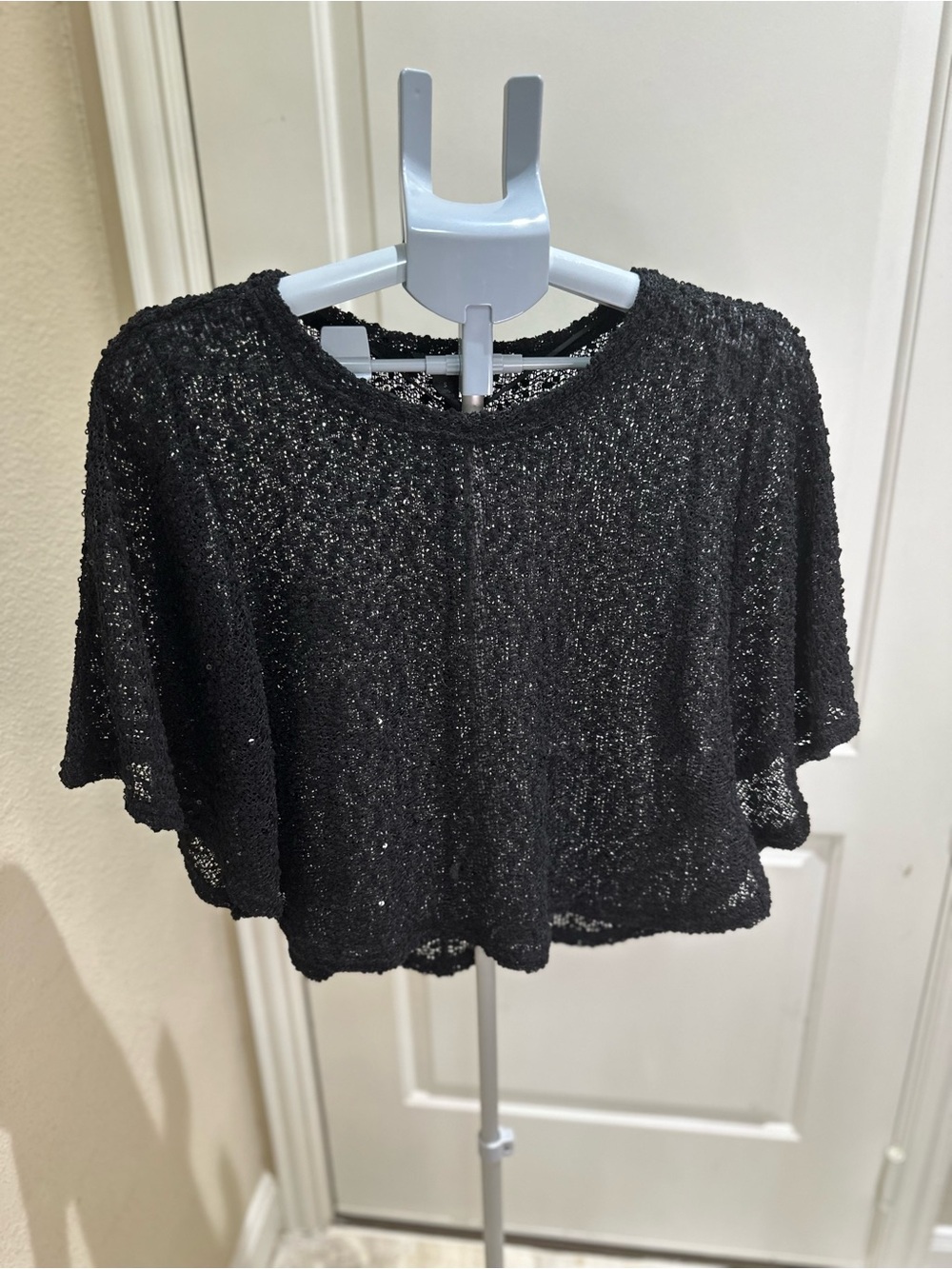 Style & Co. Black Sparkle Crop Top